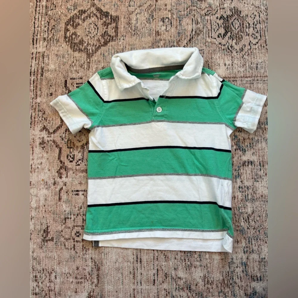 Old Navy Kids Polo in Green, Black, and White